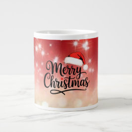 Merry Christmas Santa Hat Mug Jumbo-Tasse