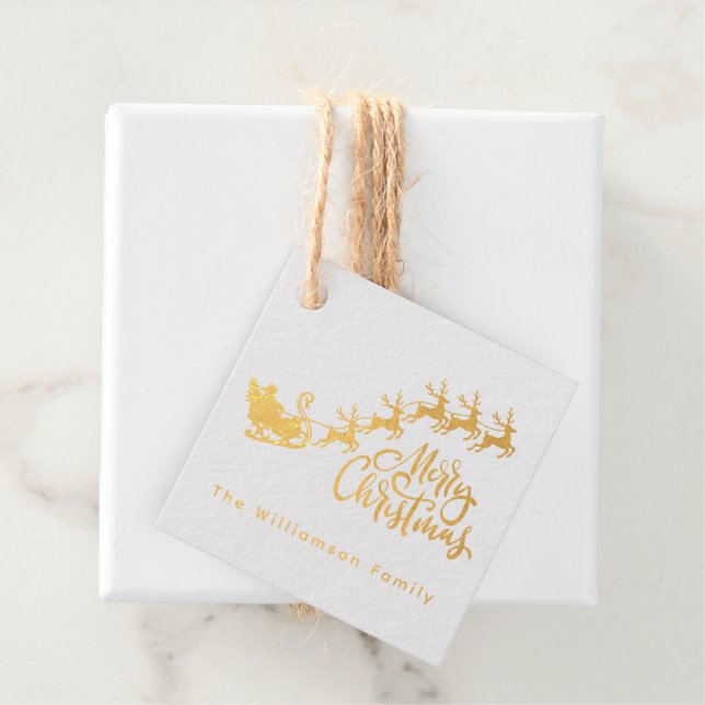Merry Christmas Santa Reindeer Geschenkanhänger (Mit Box)