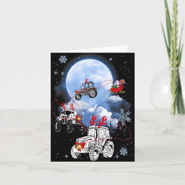 Merry Christmas Santa Ride Truck Sleigh Xmas Paj T Karte (Vorderseite)
