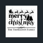Merry Christmas Santa Sleigh Fir Trees Familiennam Permastempel<br><div class="desc">Weihnachten Weihnachten Weihnachtsfeiertag Brandbaum Familienname Design ==========</div>