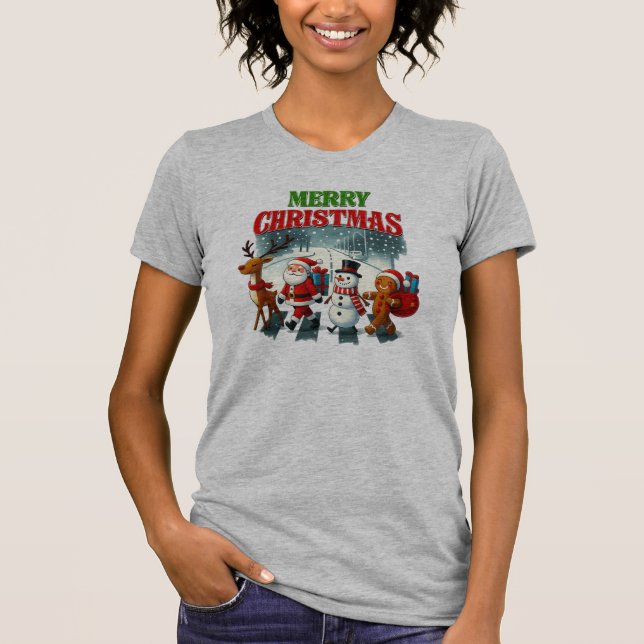 Merry Christmas Santa, Snowman, Gingers Xmas T-Shirt (Vorderseite)