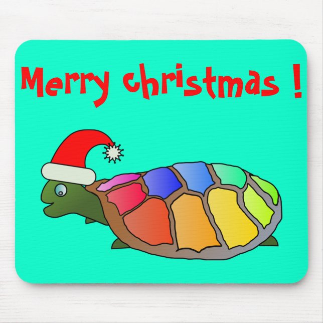 "MERRY CHRISTMAS" SANTA TURTLE MOUSEPAD (Vorne)