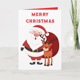 Merry CHRISTMAS SANTA UND REINDEER Karte