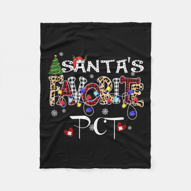 Merry Christmas Santa's Favorite Pct Patient Care  Fleecedecke (Vorderseite)