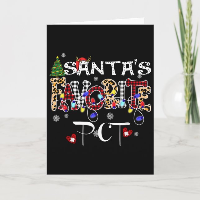 Merry Christmas Santa's Favorite Pct Patient Care  Karte (Vorderseite)