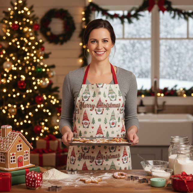 Merry Christmas Scandinavian Gnome Apron Schürze (Von Creator hochgeladen)