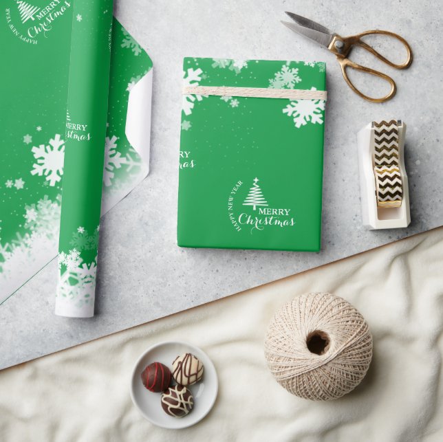 MERRY CHRISTMAS - Schneepapier Geschenkpapier (Kunsthandwerk)