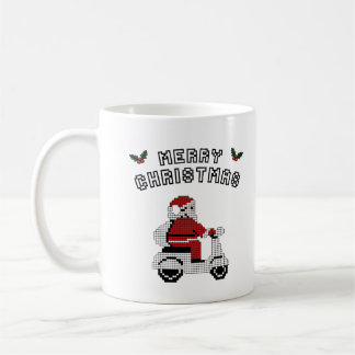 Merry Christmas Scooter Pixel Art Design Kaffeetasse