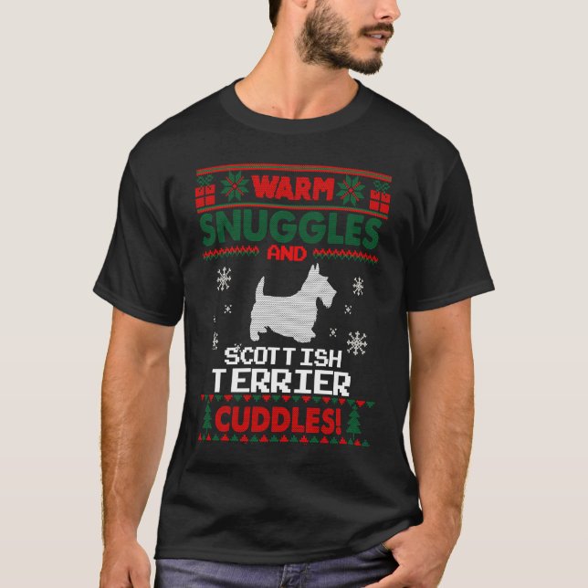 Merry Christmas Scottish Terrier Dog Ugly Christma T-Shirt (Vorderseite)