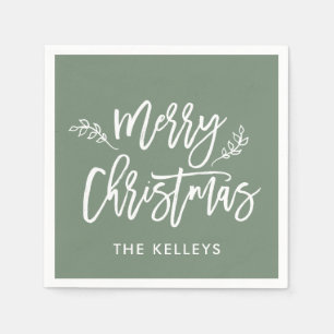 Merry Christmas Script Custom Color Personalisiert Serviette