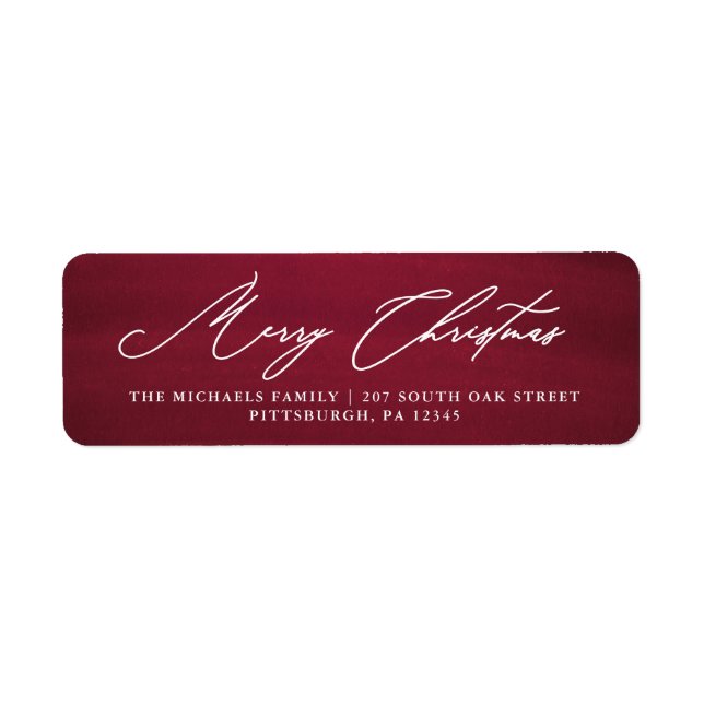 Merry Christmas Script Red Return Address Label (Vorne)