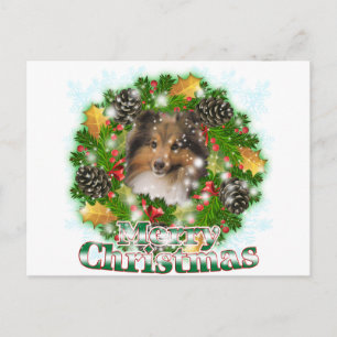 Merry Christmas Sheltie Feiertagspostkarte