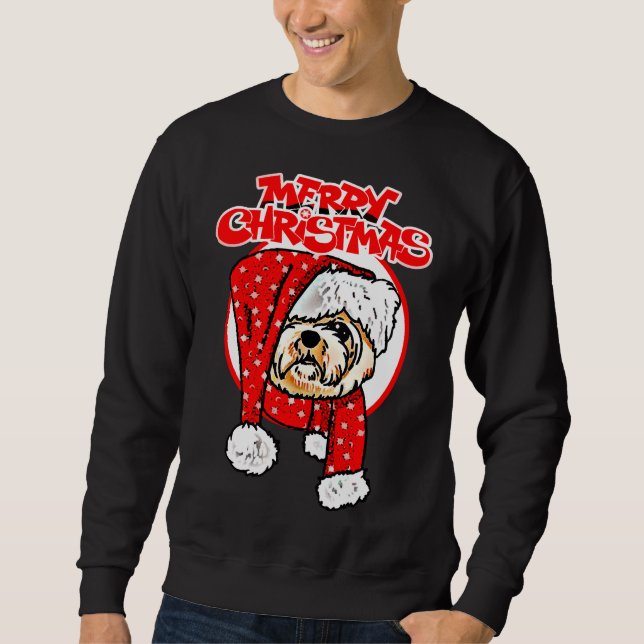 Merry Christmas Shih Tzu Dog Sweatshirt (Vorderseite)