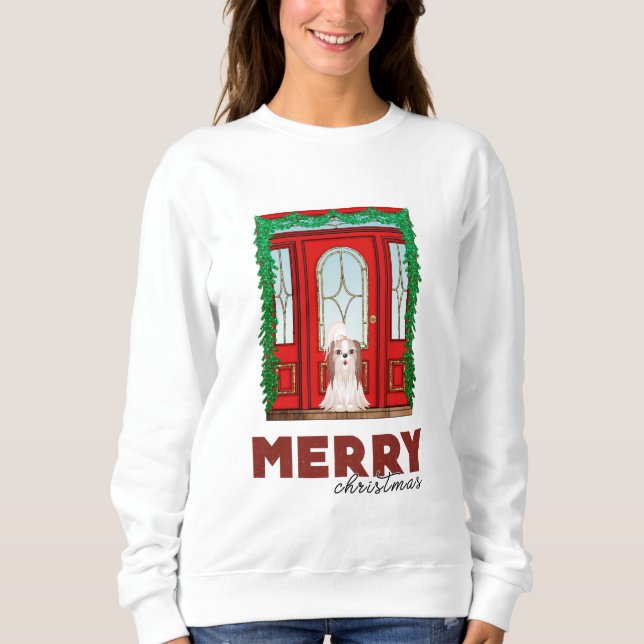 Merry Christmas Shih Tzu Sweatshirt (Vorderseite)