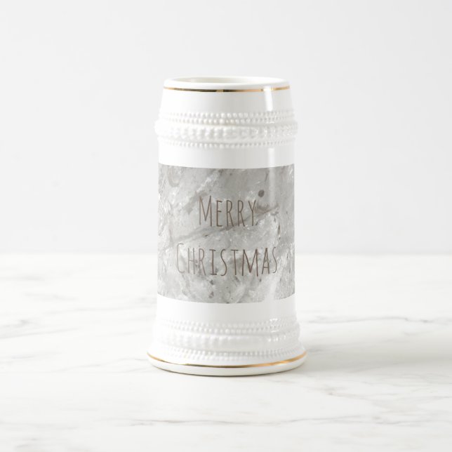 Merry Christmas Shiny Crystal White Stein Bierglas (Mittel)