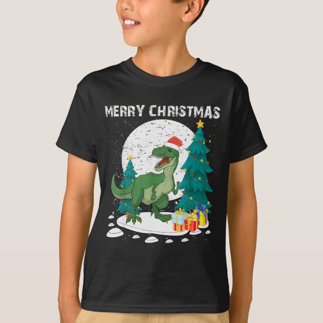 Merry Christmas Shirts For Women Xmas Santa T Rex  (Vorderseite)