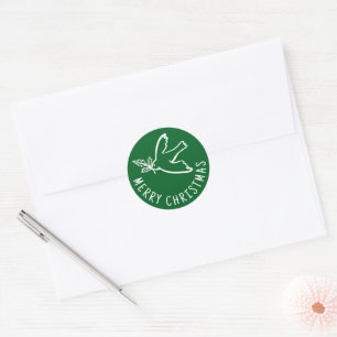 MERRY CHRISTMAS Simple Dove CUSTOM Urlaub Runder Aufkleber