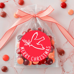 MERRY CHRISTMAS Simple Dove CUSTOM Urlaub Runder Aufkleber