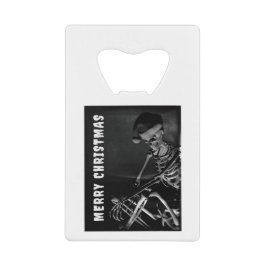 Merry Christmas. Skeleton with Santa hat Geldbeutel Flaschenöffner