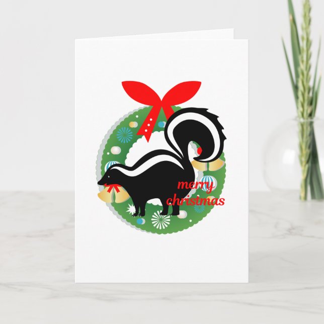 merry christmas skunk feiertagskarte (Vorderseite)