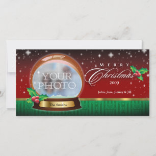 Merry Christmas Snow Globe Customizable 2 Feiertagskarte
