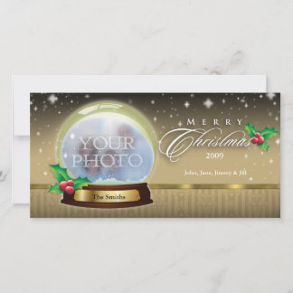 Merry Christmas Snow Globe Customizable 7 Feiertagskarte