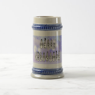 Merry Christmas Snow People Font Blue Tint Snow Bierglas