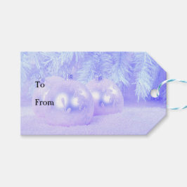 Merry Christmas Snow People Font Blue Tint Snow Geschenkanhänger