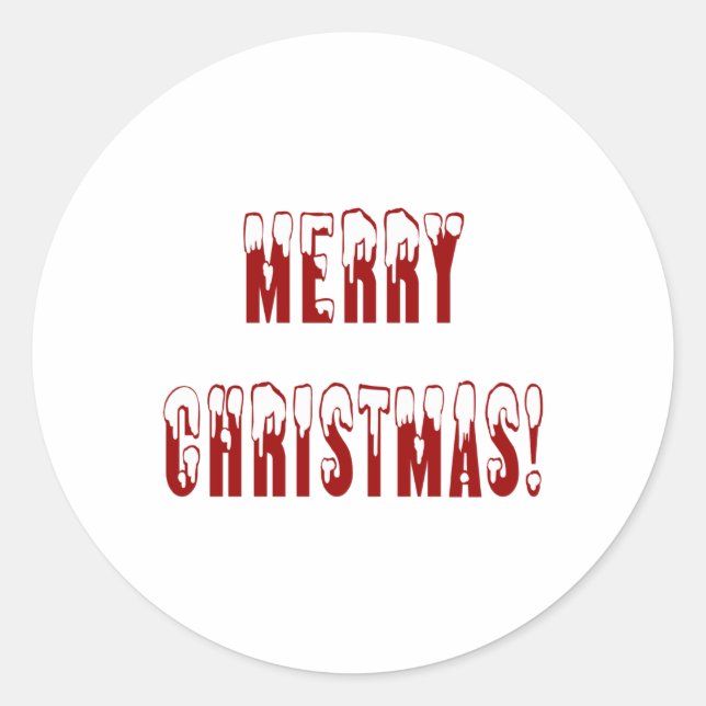 Merry Christmas Snowcap Fonts Girls Boys  Runder Aufkleber (Vorderseite)