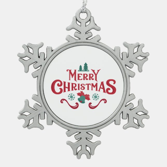 Merry Christmas Snowflake Ornament (Vorderseite)