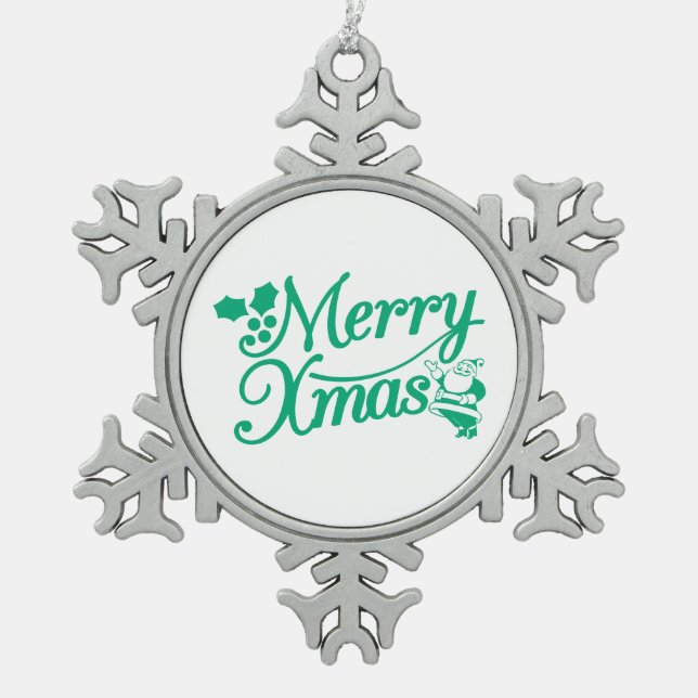 Merry Christmas Snowflake Ornament (Vorderseite)