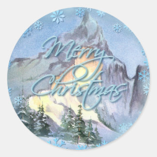 MERRY CHRISTMAS SNOWFLAKEN VON SHARON SHARPE RUNDER AUFKLEBER