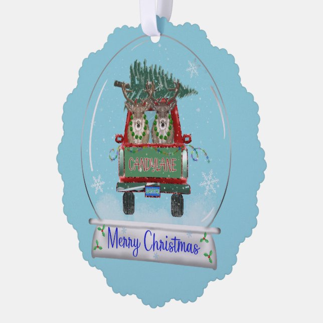 merry Christmas  snowglobe Ornament Karte (Links)