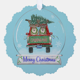 merry Christmas  snowglobe Ornament Karte