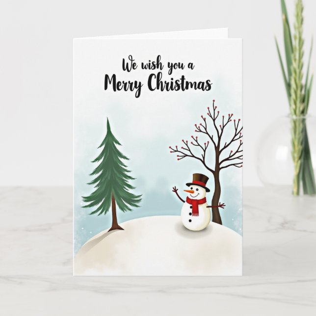 Merry Christmas Snowman Card Karte (Vorderseite)