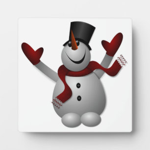 "MERRY CHRISTMAS" SNOWMAN FOTOPLATTE