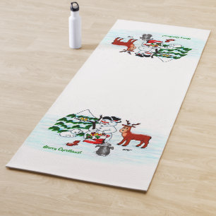 Merry Christmas! Snowman with Friends Yogamatte