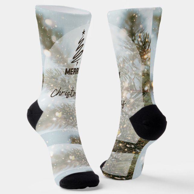 Merry Christmas Socken (Gewinkelt)