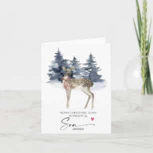 Merry Christmas Son from Mother Mom Dad Parents Karte