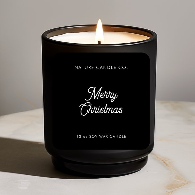 Merry Christmas Soy Candle | Klassisches Minimalis Quadratischer Aufkleber (Von Creator hochgeladen)