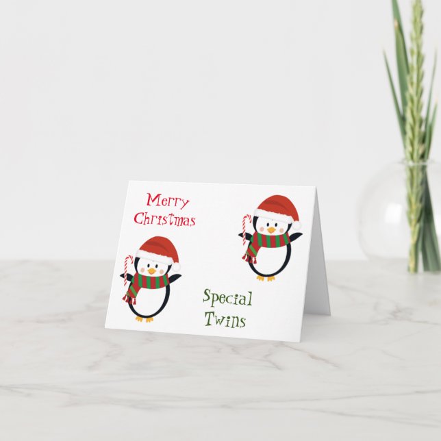 MERRY CHRISTMAS "SPECIAL TWINS" CARD KARTE (Vorderseite)