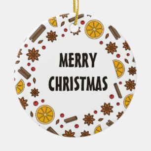 Merry Christmas spices food star anise Keramik Ornament