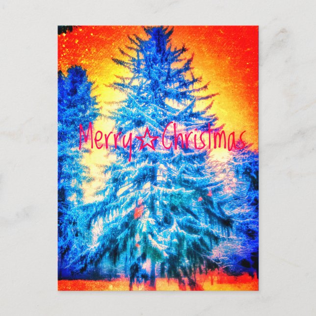 MERRY CHRISTMAS SPRUCE BRIGHT2 POSTCARD POSTKARTE (Vorderseite)