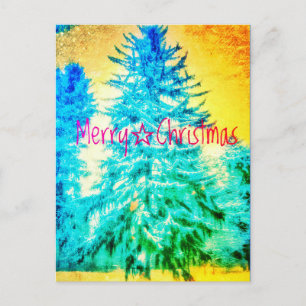 MERRY CHRISTMAS SPRUCE LIGHT2 POSTCARD POSTKARTE