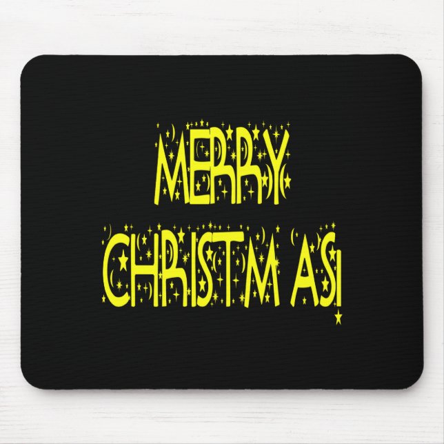 Merry Christmas Starry Night Font Girls Boys  Mousepad (Vorne)