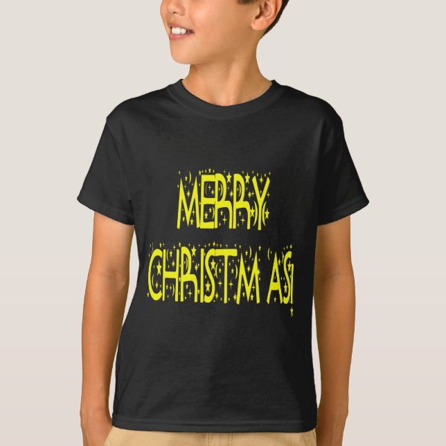 Merry Christmas Starry Night Font Girls Boys  T-Shirt (Vorderseite)