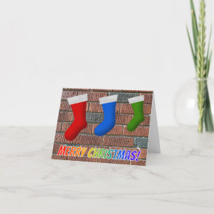 "MERRY CHRISTMAS!" + Steine + Weihnachtsfeiertage  Karte
