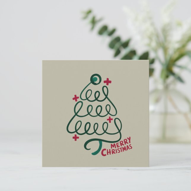 Merry Christmas Stethoscope CNA Medical Worker Einladung (Stehend Vorderseite)