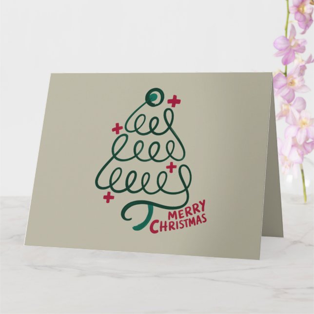 Merry Christmas Stethoscope CNA Medical Worker Karte (Orchidee)