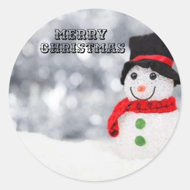 Merry Christmas Sticker Label (Vorderseite)
